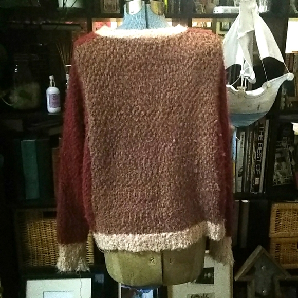 EUC Anthropologie- fuzzy soft color block boyfriend cardi by Moth - Picture 5 of 6